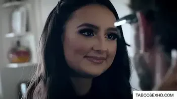 Sexy brunette sucking on the cock