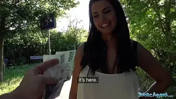 Public Agent Chloe Lamour gets her big boobs jizzed on for cash