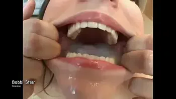 Sperm addict girls cover her face with cum and swallow - Part 3