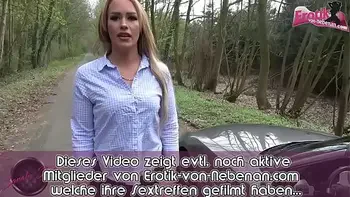 Deutsche Sekretärin Milf lässt sich outdoor vom Verkäufer am Auto ficken