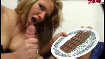 cum on food - chocolate bar