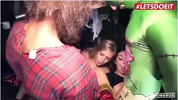 Halloween Foursome Party With German Beauties Lullu Gun And
