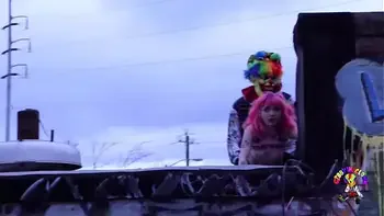 Fucking this gothic chick on the roof