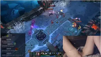 Girl Plays League Of Legends With Vibrator Slowly Massaging Her Clit With Gamer Girl