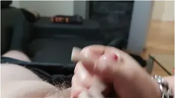 Handjob With Hot Long Nails And Oil *his Cumshot Was So Intense That He Sprayed Himself In The Face