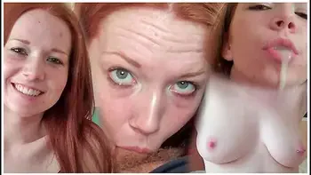 Pov Action With A Pale British Redhead - Candi Blows