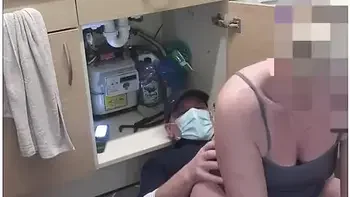 Mature Cheating Wife With Plumber. Footplay, Bj, Rides His Cock And Fucked From Behind