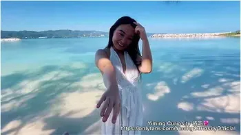 Yimingcuriosity 依鸣 - Caribbean Sex Vlog Rough Doggy On Beach / Asian Chinese Amateur Public Outdoor