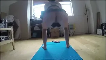 Sexy Naked School Girl Yoga And Stretching