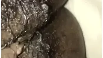 Fetish Extremely Hairy Creamy Ebony Pussy