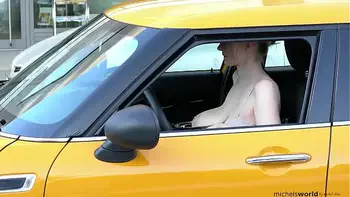 slave with big natural breasts in public