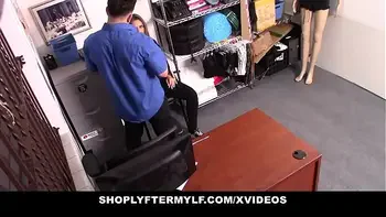 Beautiful Milf Thief (Jaimie Vine) Harassed and Into Sucking & Fucking a Mall Cop - ShoplyfterMylf