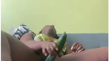 Cucumber Pussy Pounding