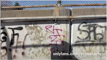 Tessa Tasty Squirts On A City Bridge