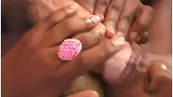 Massive Tittied Ebony Sucks On Dick