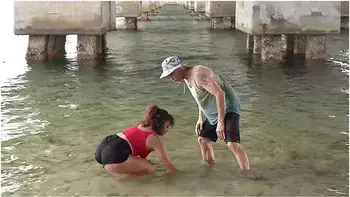 Curvy Ebony Coed Amateur Fucks Fisherman