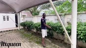 Giant African Cock Gardener Fucks Hard Outdoor BBC Blowjob Amateur