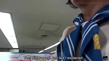 Japanese Office Lesbian Seduction: Big Tits Employee Outdoor Training