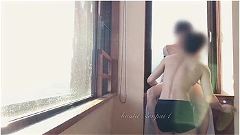 イチャラフ浴衣旅館から見える絶景を見なからハックてカン突きして同時にイッちゃう変態カッフル