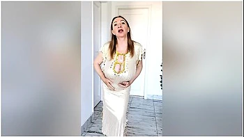 Oriental Splendor: Busty Granny Mariaold Golden Dress Dance Extravaganza