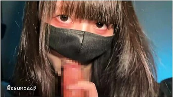 [pov] Japanese Woman Giving A Slow Blowjob While Staring At Her