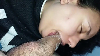 Twerking, Devouring And Smearing The Cuckolds Cock With His Big Greedy Mouth