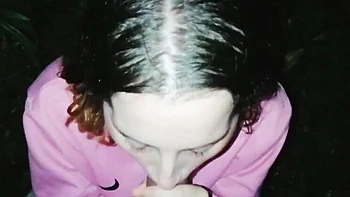 Blonde Stepsister Caught Sucking Cock in the Dark - Cum Swallowing Teen