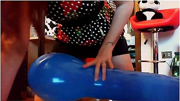 Nicoletta Plays With These Big Balloons Until She Comes Into A Fantastic