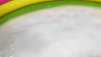 Lactating MILF Hucow Fills Pool With Breast Milk - Grey Desire Solo