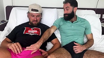 My Boyfriend's First Gay Experience with an American - Amateur Handjob Cumshot & Bisexual Threesome