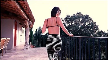 Strip Tease On The Balcony For All To See