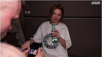 Ashby Winter In Unexpected Teen Sex On The Train. Wet T-shirt