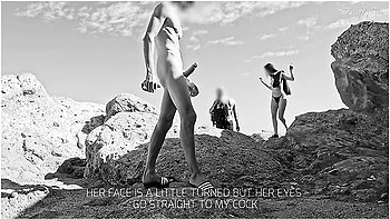 Handjob Slut Beach: Dickflash For A Slutty Little Bitch And She Cant Resist To Make Me Cum