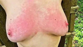 Bouncy Tits Outdoor Slapping - Public BDSM Humiliation & Spanking Session