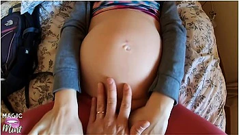 Pregnant Backpacker Gets Fucked With Creampie In A Hostel Room - Belly Button