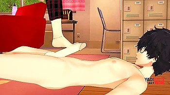 Persona 5 Yaoi - Ren Amamiya X Ryuji Sakamoto Footjob And Anal Sex - Car Toon And Amamiya Ren