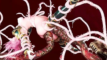 Monster With Huge Tentacles Fucked In All Holes And Filled The Girl With Sperm