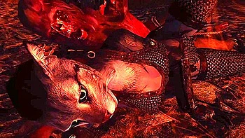 Khajiit Prostrates For Undead Use