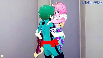 Mina Ashido And Izuku Midoriya Have Deep Sex