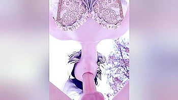 2b Hot Blowjob In Cold Nature Close Angle