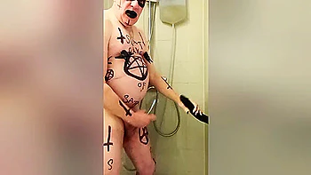 Satan slave takes an enema on Satan's orders