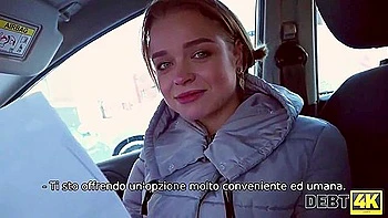 Hottie Calibri Blows Agent In His Car - Calibri Angel