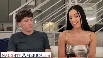 Naughty America - Jazmin Luv fucks friend's bro as r., letting him bust a nut in her mouth and snapping a selfie for her ex