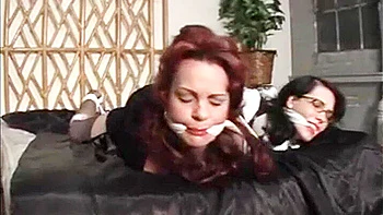 Sexy girls in nylons tied up