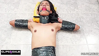 Nude Ballgagged Girl Needs Vibrator Bound Orgasms