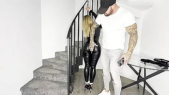 Rubber latex Cat Burglar gets super tight wrap gag and hogtied punishment