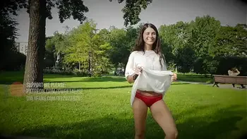 Public upskirt flashing no panties