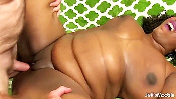 Black Plumper Heather Mason Spreads For A Big White Cock