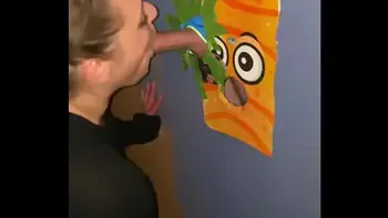 Gloryhole fun down at the local sex shop