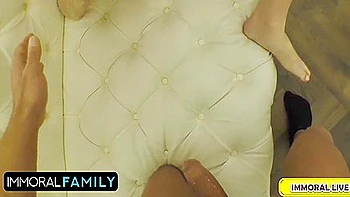 Big Booty Blonde Eliza Eves Fucks Stepdad After Stepson Cums On Her